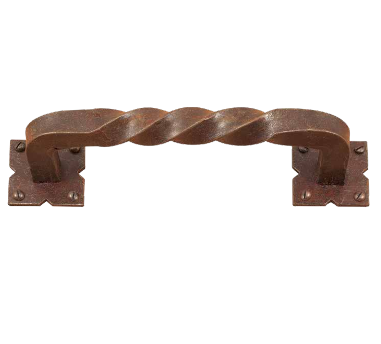 Maniglione FORGIATO diritto con rosette - col. RUGGINE - lunghezza 210