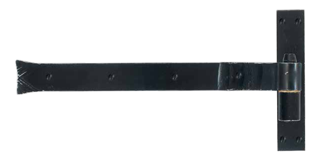 Bandella FORGIATO dritta a filo - col. RUGGINE - a: 300 - z mm CON CARDINE PER LEGNO