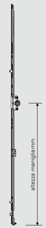 ROTO FRANK -  Cremonese NT/NX - STANDARD anta ribalta altezza maniglia fissa con piedino e dss per ribalta - gruppo / dimensioni 1890 - entrata 15 - alt. man. 1000 - lbb/hbb 1801 - 2000