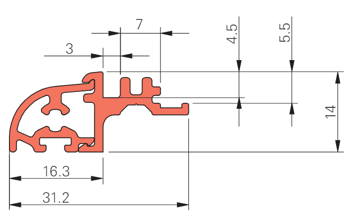 ROTO FRANK -  Gocciolatoio DOORLINE grondaia per battuta - col. ARGENTO OPACO - dimensioni 6000 - info WTS DS II MD III E6C0 6M