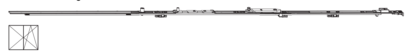 ROTO FRANK -  Forbice NT/NX - STANDARD anta ribalta corpo guida parte anta - gruppo / dimensioni 890 - lbb 801 – 1000 - mano DX - SX