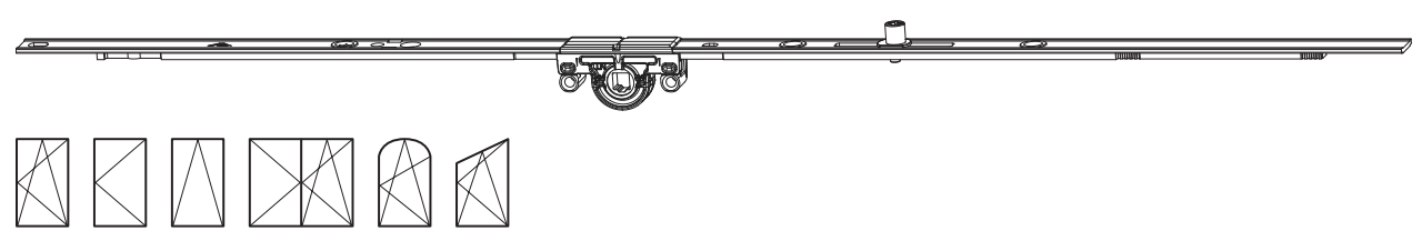 ROTO FRANK -  Cremonese KSR anta ribalta con piedino senza dss per ribalta - gr / dim. NX CREMAR KSR 2290 1000 3E 15_RSIL (720) - entrata 15 - alt. man. 1000 - lbb/hbb 2201–2400