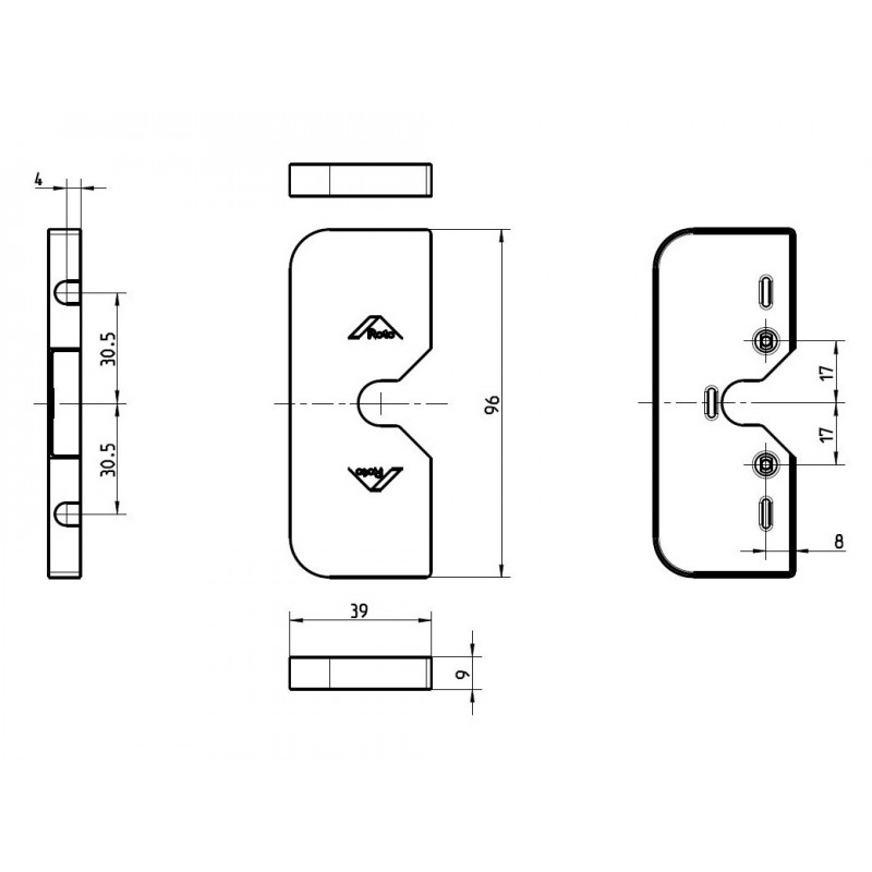 ROTO FRANK -  Copertura PATIO FOLD ad applicare copri fresata - col. BIANCO TRAFFICO - note PAT INOWA COPINCNODOCENT R07.2