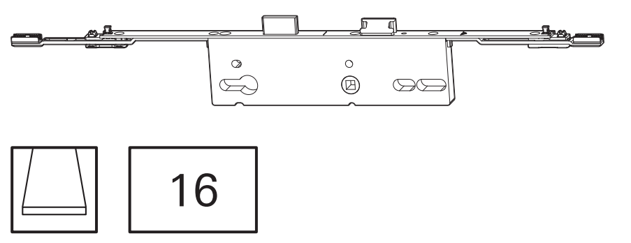 ROTO FRANK -  Serratura C600 con pomolo e catenaccio - col. ARGENTO OPACO - entrata 40 - frontale 3 X 16 - interasse 92