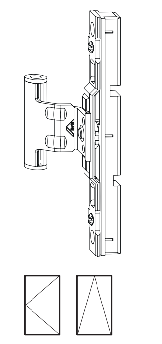 ROTO FRANK -  Cerniera NT/NX - STANDARD centrale a scomparsa per vasistas - aria 12 - battuta 18 - interasse 9 - mano DX- SX