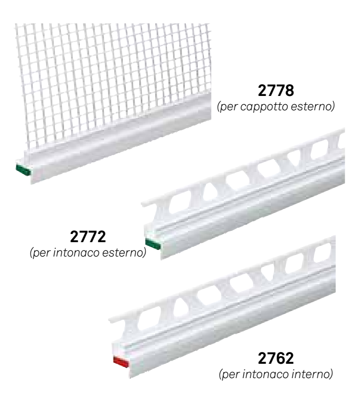 CSB STRAUDI  -  Profilo PORTA INTONACO per rete porta intonaco - col. BIANCO - info CON ASOLE - note 2772 - PER ESTERNO