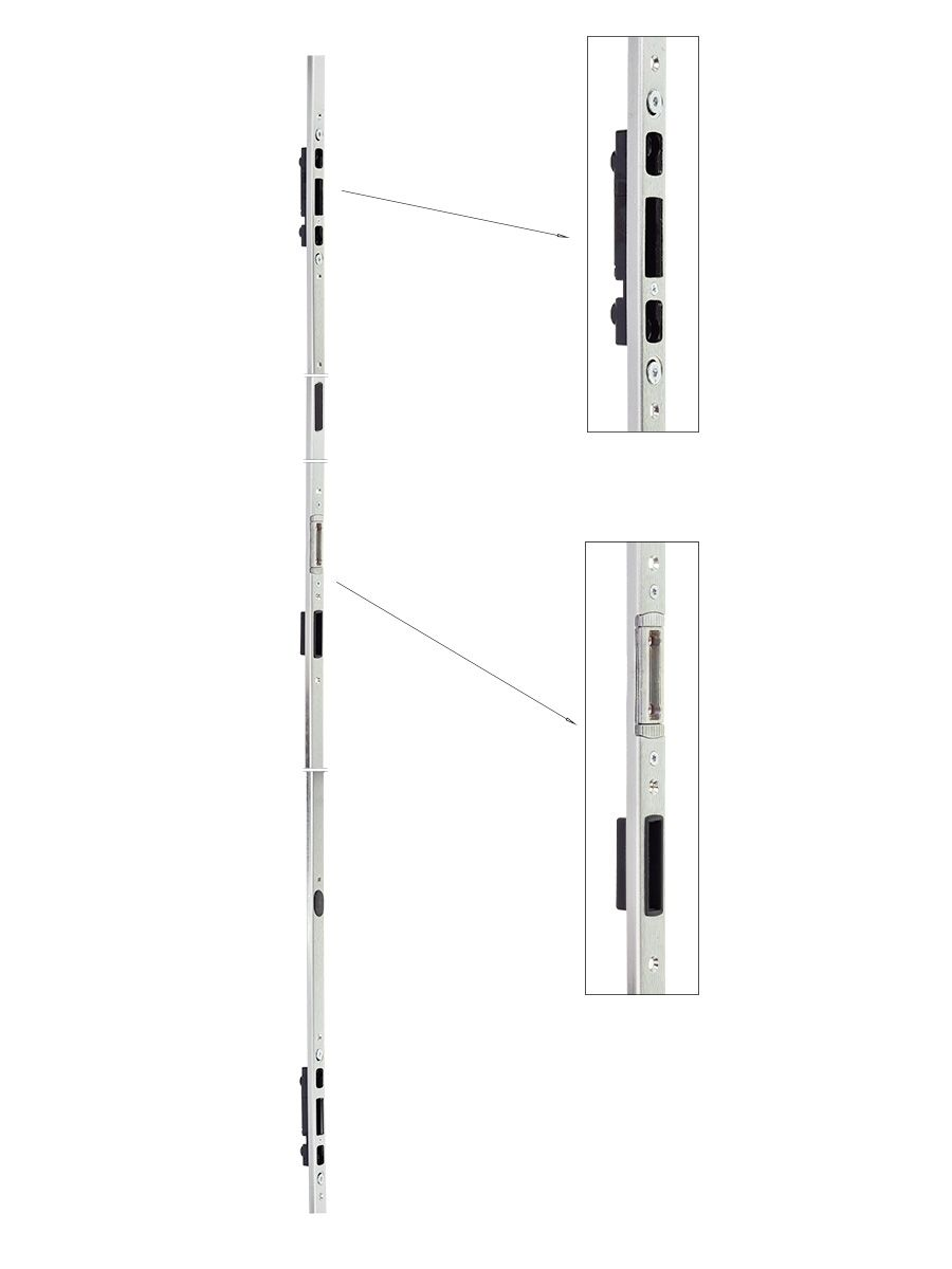 FUHR -  Incontro MULTISAFE 833 lungo per scrocco- e ganci - col. ZINCATO SILVER - aria 4 - 11 - frontale 24 X 8 - dim. 2400