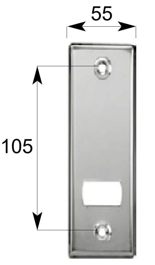 Copriavvolgitore PLACCA rettangolare - col. INOX - interasse 105