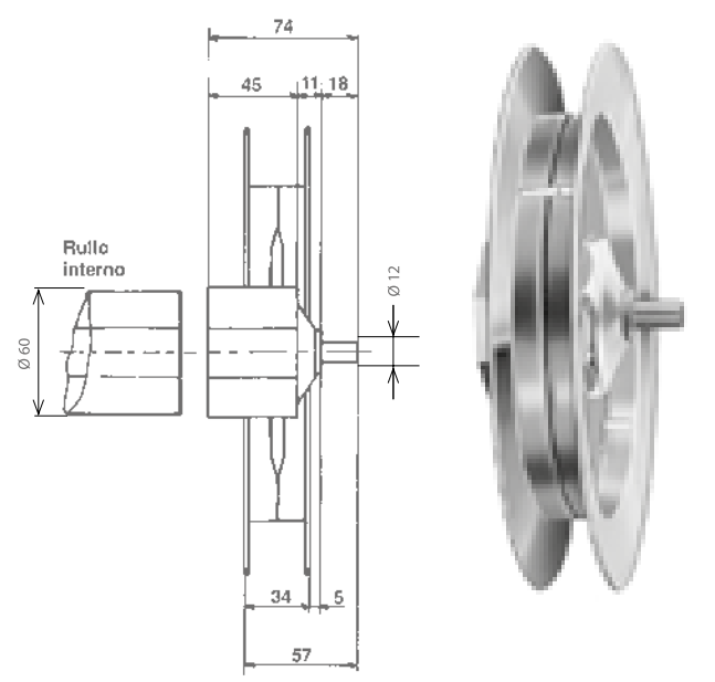 Puleggia In Nylon Con Staffa Zincata - Rullo Scanalato 30mm Per Porte Scorrevoli - Foto 1