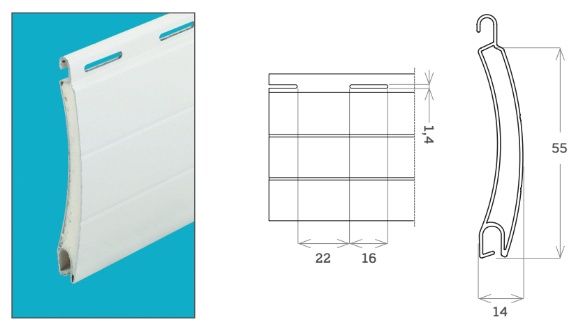 MV LINE -  Avvolgibile M10 MAXI LIGHT alluminio coibentato bassa densita - solo telo - mat. ALLUMINIO - col. M10 LEGNO - h 55 - l 10