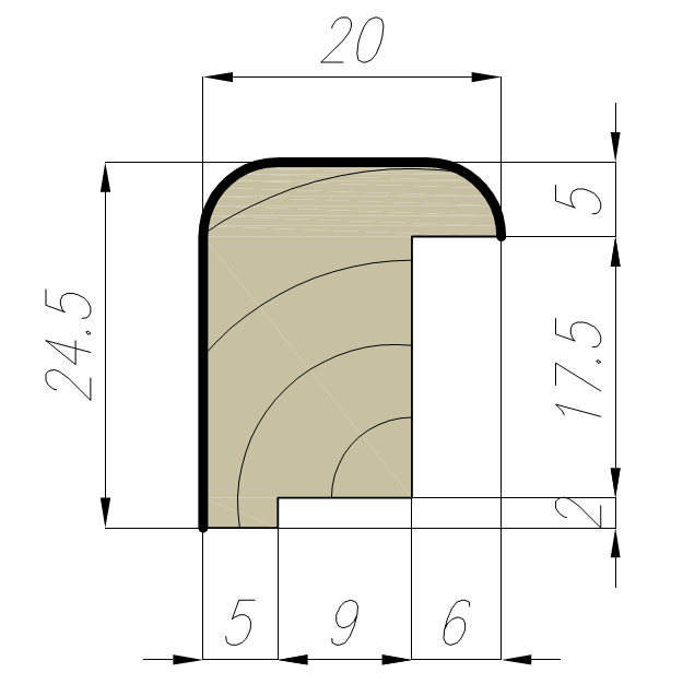 PAIL PORTE -  Fermavetro LN BIANCO LISCIO laminato per porta interna - col. BIANCO LISCIO - dimensioni 2200 X 20 X 24,5