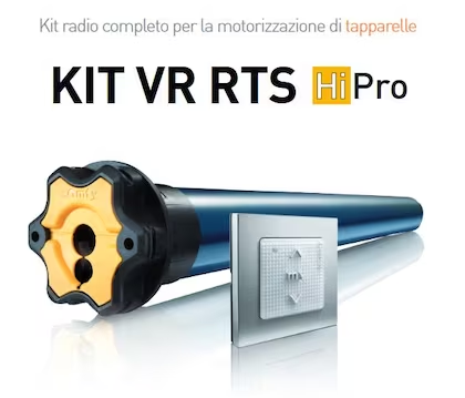 SOMFY - Kit Motore KIT VR RTS HIPRO radiocontrollato per tapparella - l1-l2 655 - 640 - coppia/velocità 20 NM - 12 GIRI/MIN - portata teorica 80 KG - Ø50 - potenza 140 W