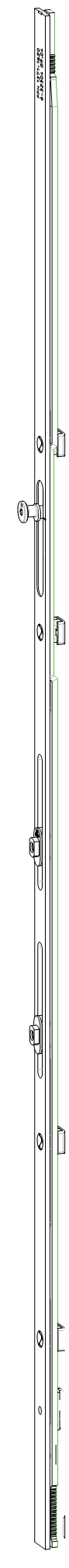 GU-ITALIA -  Cremonese GU-966 per complanare parallelo altezza maniglia fissa prolungabile senza dss - gr / dim. 1340 - alt. man. 600 - lbb/hbb 1621 - 1870