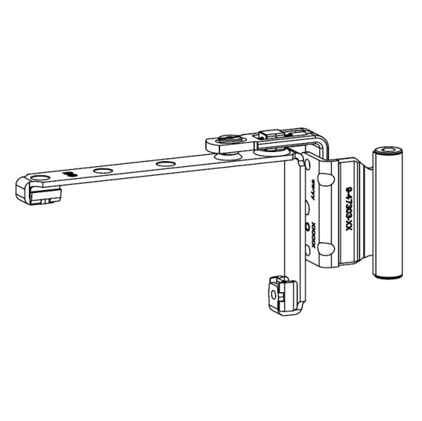 GU-ITALIA -  Cerniera UNI-JET D angolare anta e ribalta corpo su anta - aria 12 - battuta 18 - interasse 13 - mano DX - portata (kg) 200
