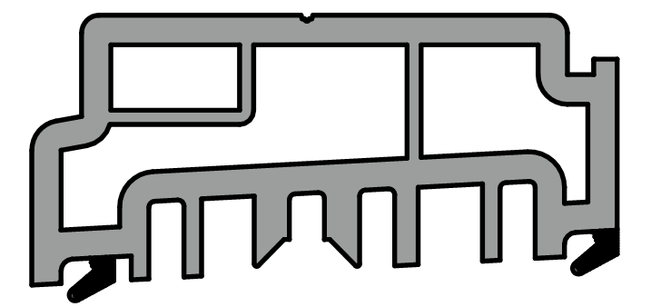 GU-ITALIA -  Profilo THERMOSTEP per sovrapporta - col. ARGENTO - lunghezza 2000