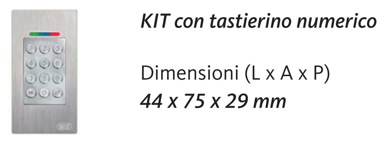 GU-ITALIA -  Tastiera SECURY AUTOMATIC per serrature motorizzate - dimensioni 44 X 75 X 29 - note KIT CON TASTIERINO NUMERICO