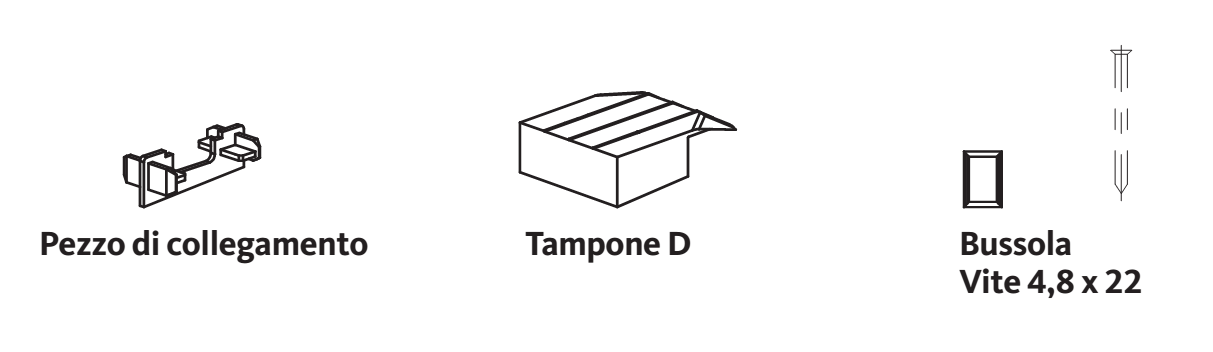 GU-ITALIA -  Tappo FLATSTEP 167.5 confezione accessori guida per alzante scorrevole - col. ARGENTO - note SCHEMA D