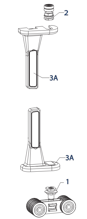 GU-ITALIA -  Kit GU 923 carrello per scorrevole a libro - col. TESTA DI MORO - a: 1 = 6 - 35981 - 00 - 0 - b: 2 = 6 - 36053 - 00 - 0 - c: 3A = 6 - 37740 - 00 - L - d: 3A = 6 - 37740 - 00 - L