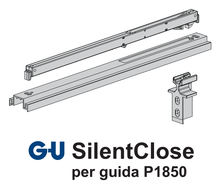 GU-ITALIA -  Freno SILENTCLOSE d'arresto per alzante scorrevole - note PER GUIDA P 1850 - info 200 KG