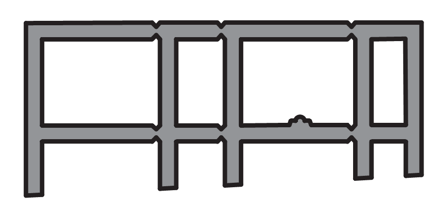 GU-ITALIA -  Profilo FLATSTEP 167.5 intermedio per sovrapporta - col. NERO - lunghezza 3300 - lb 0 - 3300