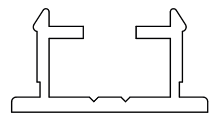 GU-ITALIA -  Profilo HS 934 - 937 coprivite per listello di tenuta intermedio - col. NERO - lunghezza 2500 - lb 0 - 2500