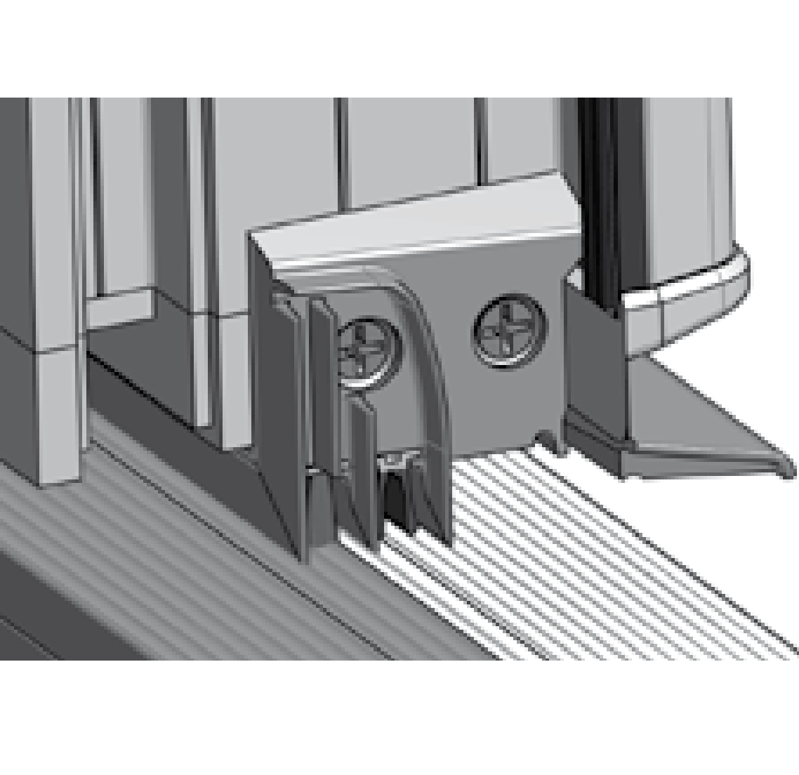 GKG -  Tappo STK terminale per serramenti in pvc per goccialatoio anta centrale - a mm DX