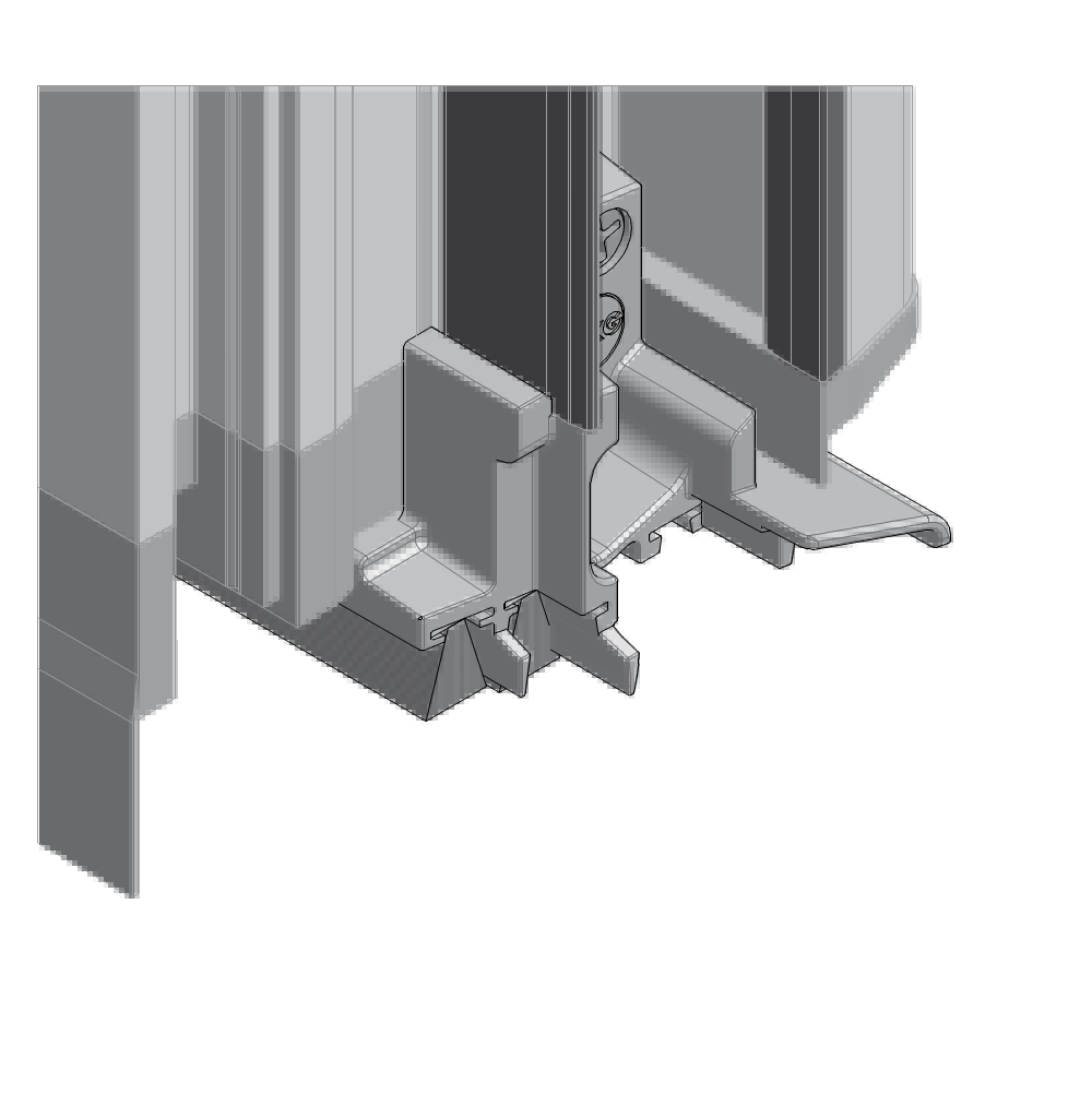 GKG -  Tappo STK terminale per serramenti in pvc per goccialatoio anta centrale - a mm SX