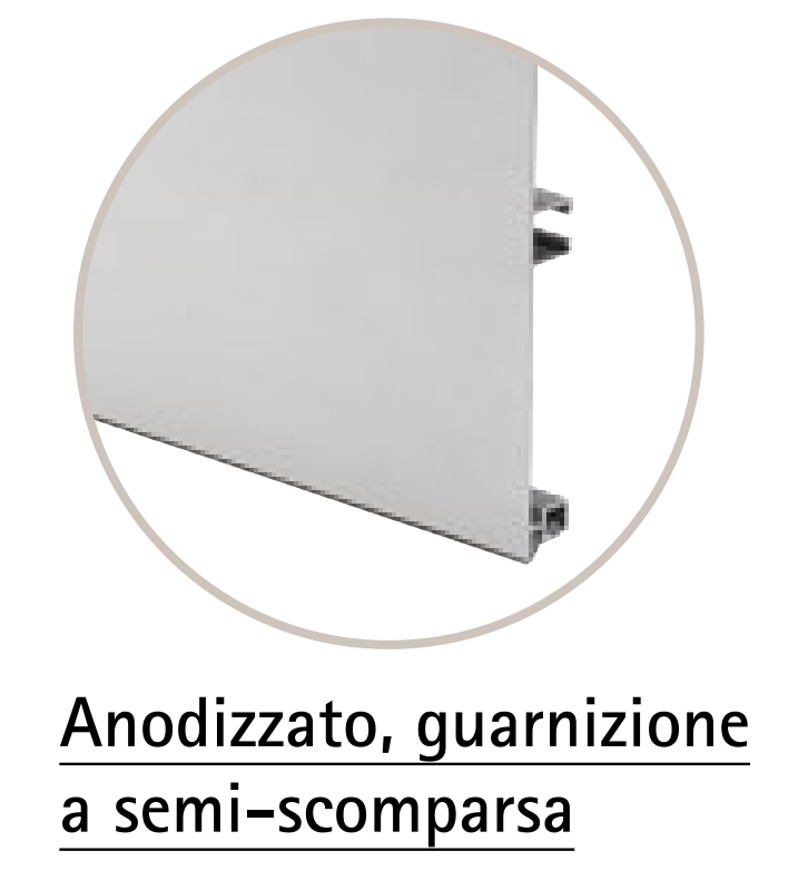 VOLPATO -  Zoccolo SERIE 1T rivestito per cucina - mat. ALLUMINIO - col. ARGENTO - note VERGHE DA 4 M - dimensioni 100 X 13 X 4000