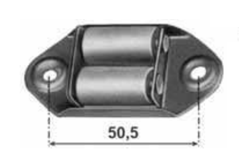 Rullo STAFER guidacinghia scorricinghia orizzontale - mat. ALLUMINIO - col. INOX - note I = 50,5