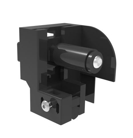 Adattatore BM per guida aste su profili pvc/alluminio - col. NERO - mano DX