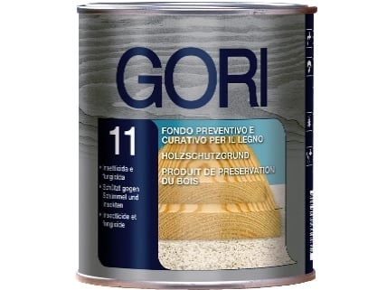 GORI -  Fondo GORI 11 curativo riempitivo e preventivo a base d'acqua per tutti i tipi di legno per esterni ed interni - col. INCOLORE - TRASPARENTE - q.ta 20 L