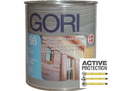 GORI -  Fondo GORI 66 curativo riempitivo e preventivo a sovente per tutti i tipi di legno per esterni ed interni - col. INCOLORE - TRASPARENTE - q.ta 0,75 L
