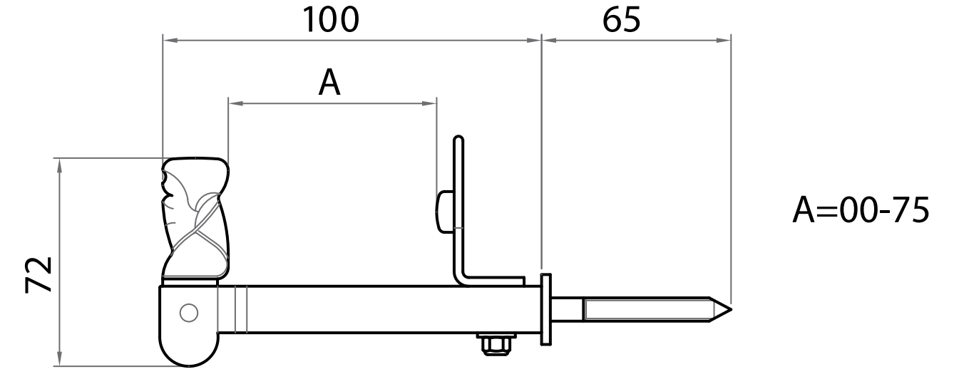 GHIDINI -  Fermapersiane normale con vite per porte-balconi - col. FZTN -TROPIC. VERN. NERO - anta 54 - battuta FISSA - vite/zanca 65