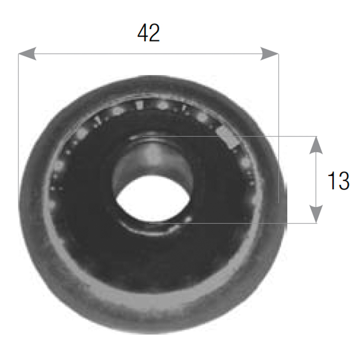 Cuscinetto TAPPARELLA con boccola per tapparella - mat. ACCIAIO - col. ZINCATO BIANCO - dimensioni Ø 42 - Ø 12 - info CUSCINETTO IN FERRO Ø 42MM, FORO INTERNO Ø 12MM