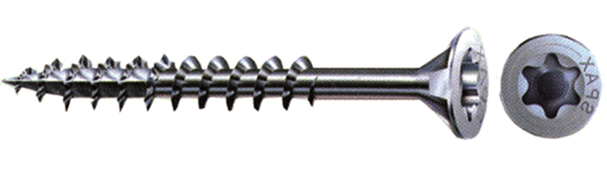 SPAX -  Vite SPAX TSP testa svasata piana a croce pozidriv filetto parziale autofilettante universale - col. ARG. WIROX - diametro 6,0 - lunghezza 120 - l. utile 68