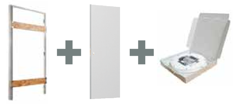 ECLISSE -  Controtelaio SYNTESIS LINE BATTENTE kit per anta singola a battente con telaio, porta grezza e ferramenta - l. passaggio 700 - h. passaggio 2100