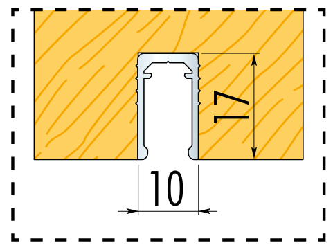 ECLISSE -  Guida inferiore - col. CROMO SATINATO - note 1100 - dimensioni PROFILO SECURITY - info PER PORTE INTERNE (BARRA DA 1100 MM)