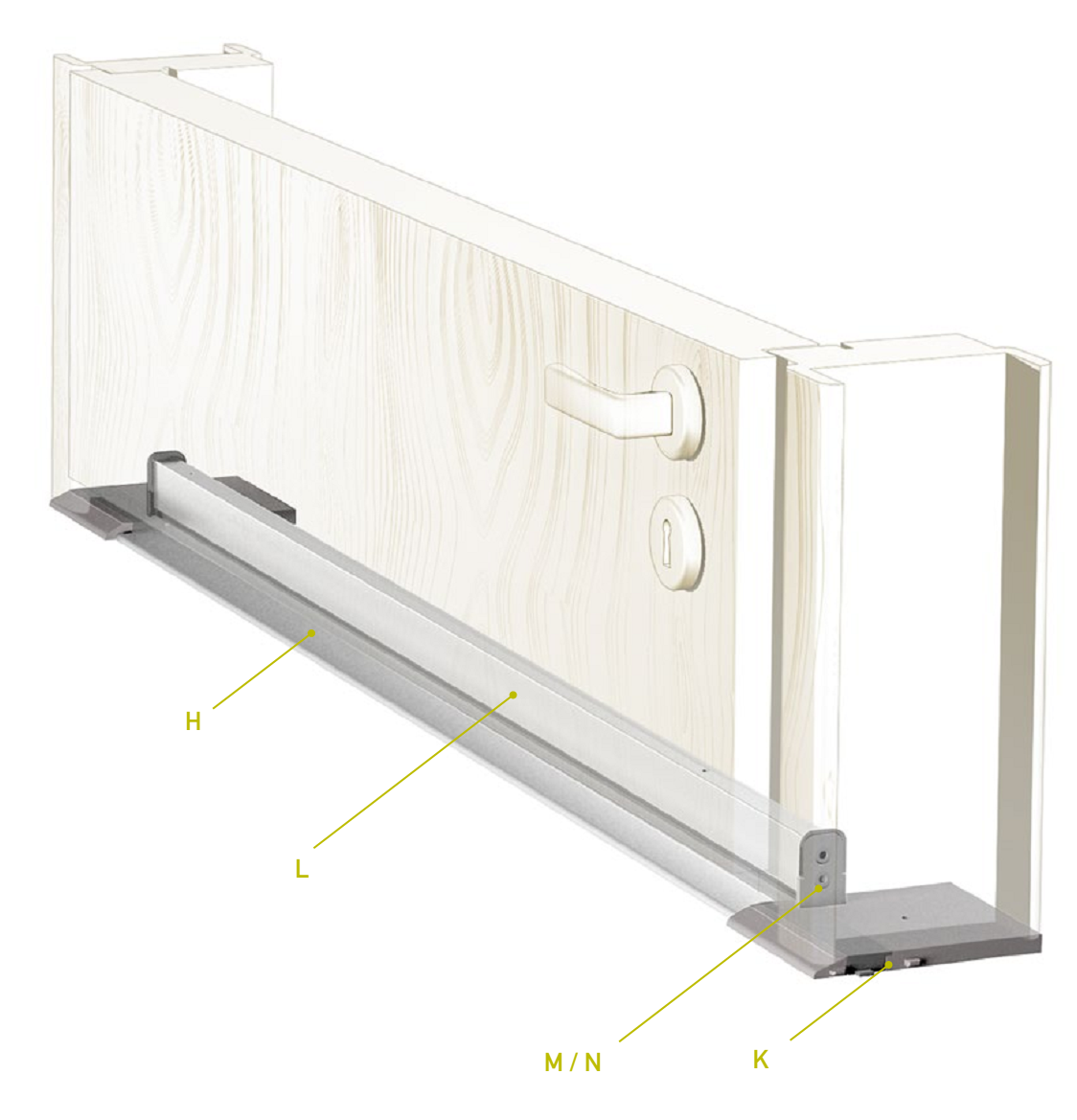 CCE -  Soglia TERMO ULISSE WOOD per porta d'ingresso in legno con taglio termico - col. ARGENTO - l. 71 - h. 9 - l. max 1030
