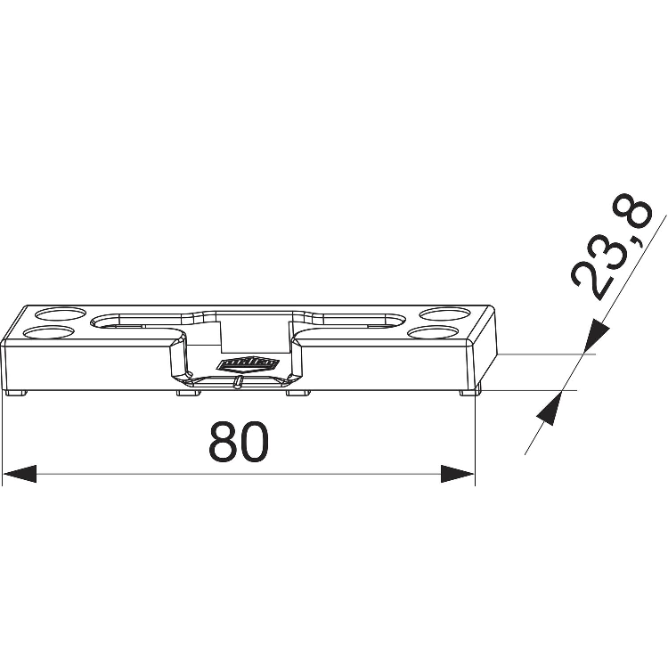 MAICO -  Incontro MULTI-MATIC per soglia scrocco per chiusura temporanea - col. ARGENTO - aria 12 - frontale 24 - interasse 13 - mano DX - SX