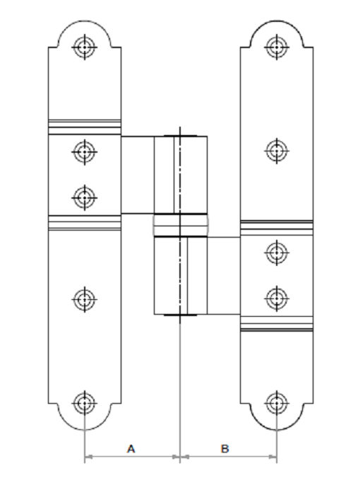 MAICO -  Piastra RUSTICO per cardini - note LUNGA X FISSAGGIO MURO