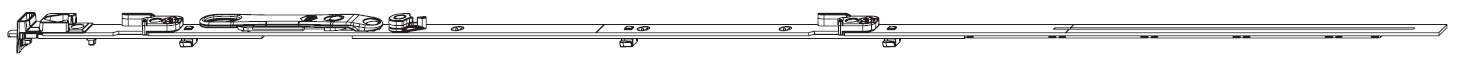 MAICO -  Catenaccio MULTI-MATIC asta a leva altezza maniglia fissa per cava ferramenta - col. ARGENTO - gruppo / dimensioni 1950 - lbb/hbb 1701 - 1950 - altezza maniglia 1050