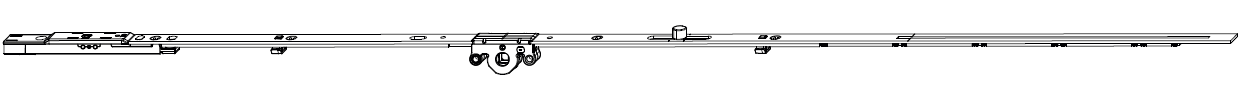 MAICO -  Cremonese MULTI-MATIC anta a bandiera altezza maniglia fissa con puntale chiusura ad espansione per seconda anta - gr / dim. 660 - entrata 15 - alt. man. 190 - lbb/hbb 430 - 660