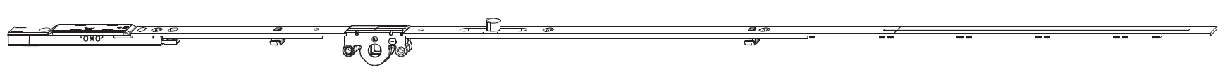 MAICO -  Cremonese MULTI-MATIC anta a bandiera altezza maniglia fissa con puntale chiusura ad espansione per seconda anta - gr / dim. 1590 - entrata 15 - alt. man. 500 - lbb/hbb 1341 - 1590