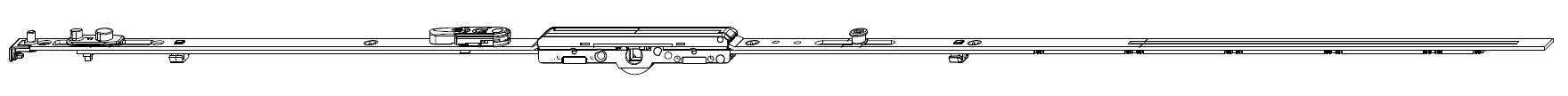 MAICO -  Cremonese MULTI-MATIC anta ribalta antieffrazione altezza maniglia fissa con piedino e dss per ribalta e bilanciere - gr / dim. 2200 - entrata 6,5 - alt. man. 1050 - lbb/hbb 1951 - 2200