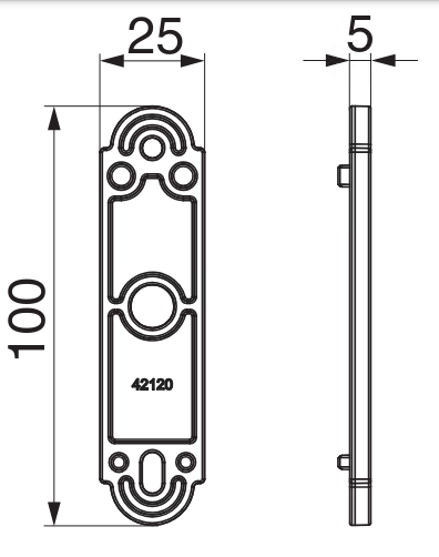 MAICO -  Spessore RUSTICO per fermaporta - col. ARGENTO - dimensioni 5 MM