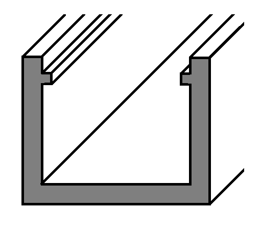 MAICO -  Profilo MULTI-MATIC asta a leva per cava ferramenta - mat. ALLUMINIO - col. GREZZO - dimensioni 18X12X2350