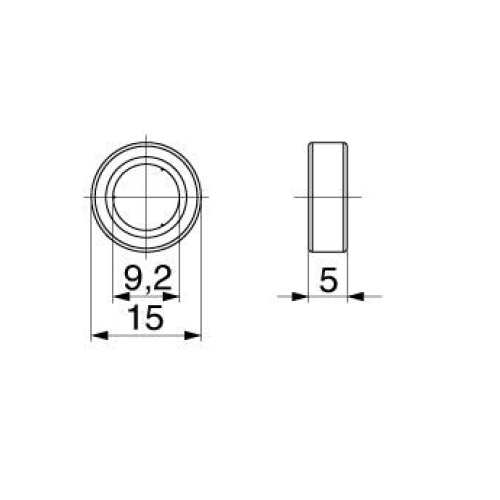 MAICO -  Rondella RUSTICO per cerniere - dimensioni Ø 15 X 5