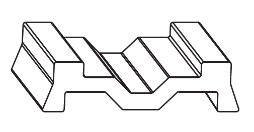 MAICO -  Profilo RAIL-SYSTEMS di sostegno anta fissa - col. ARGENTO - dimensioni 2000