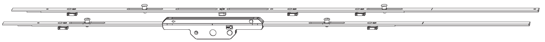 MAICO - Kit Cremonese RAIL-SYSTEMS per anta scorrevole altezza maniglia fissa prolungabile senza dss - gr / dim. 03 - entrata 17,5 - alt. man. 650 - lbb/hbb 1301 - 1500