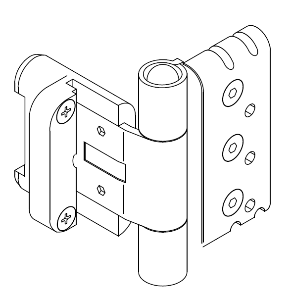 MAICO - Kit Cerniera PRO-DOOR regolabile ad incasso - ø - diametro 20 - portata (kg) 130
